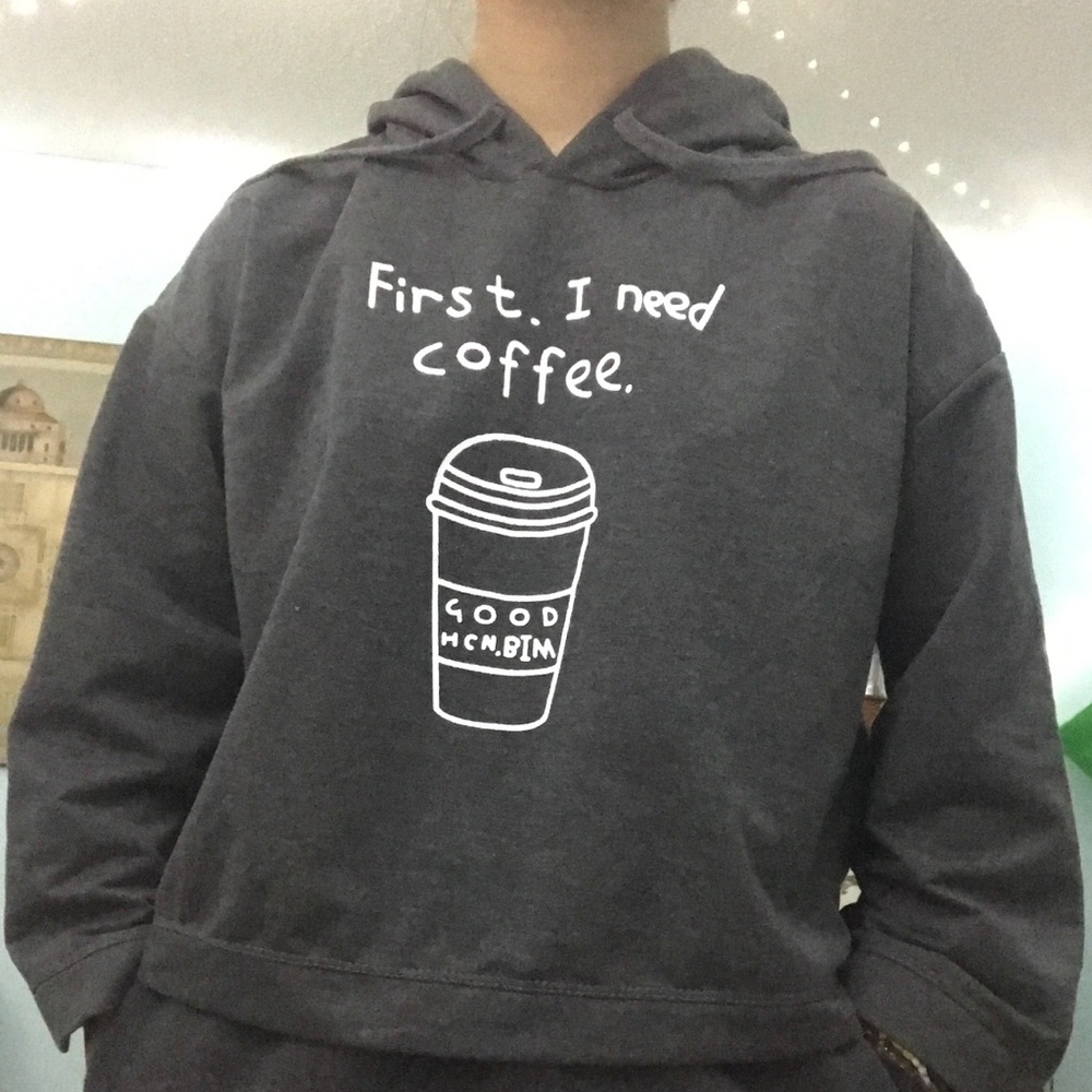Gray cropped hoodie